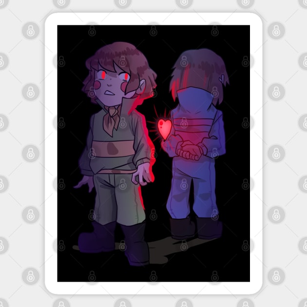 Chara and Frisk Swapfell Magnet by WiliamGlowing